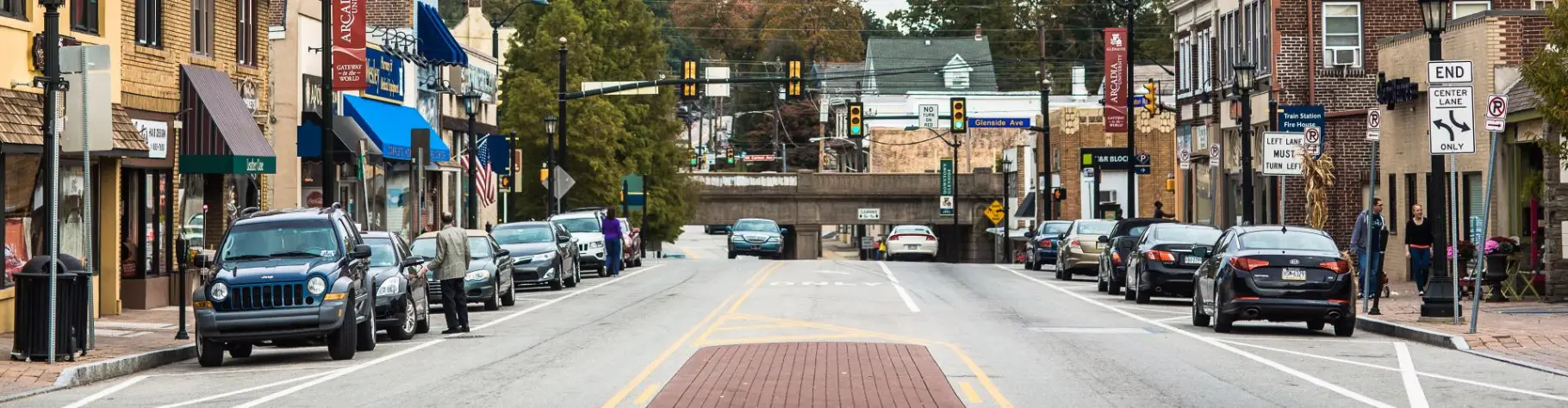 View of Glenside Avenue Easton Road intersection