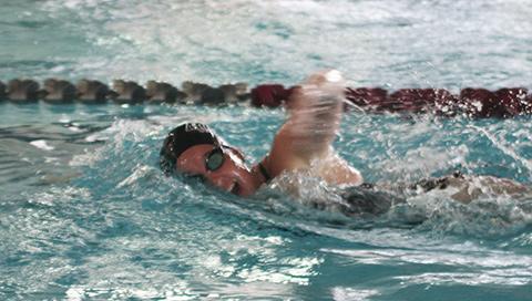 Arcadia women's swimmer Whitney Boeckel swimming freestyle