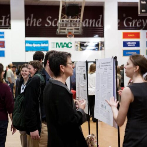 Students presenting their capstone.