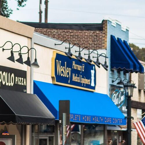 Stores next to Glenside's train station