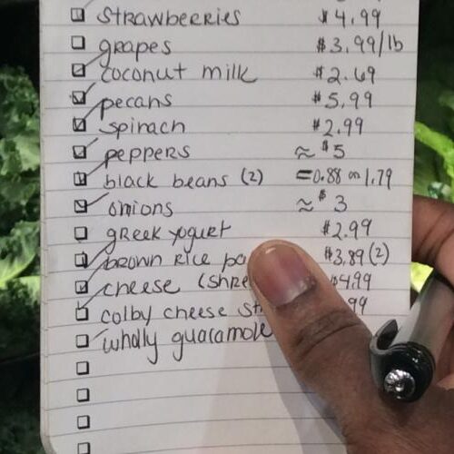 A shopping list