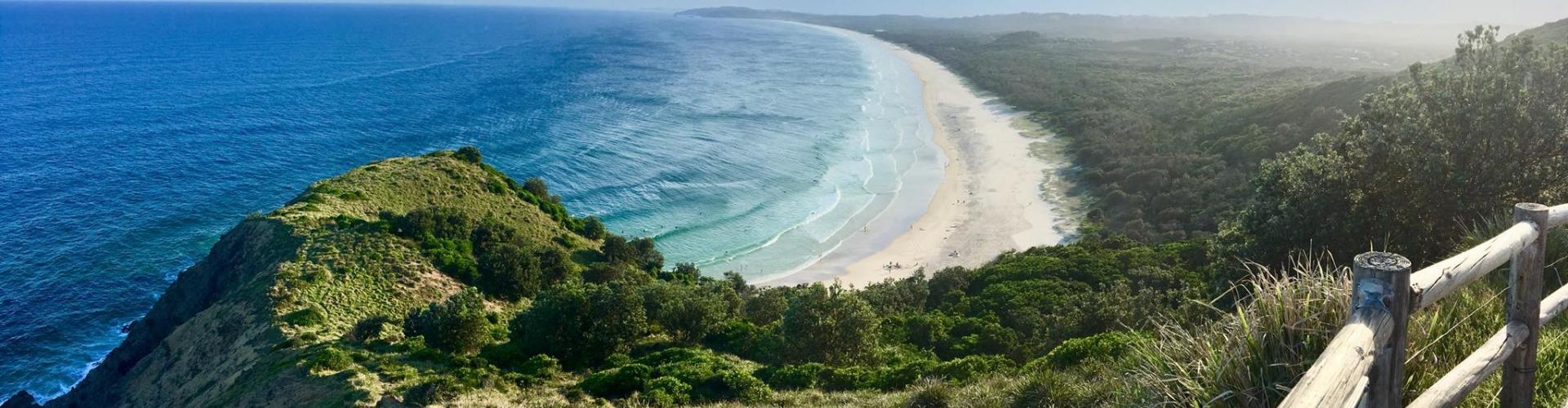 Australian shoreline from a higher area.