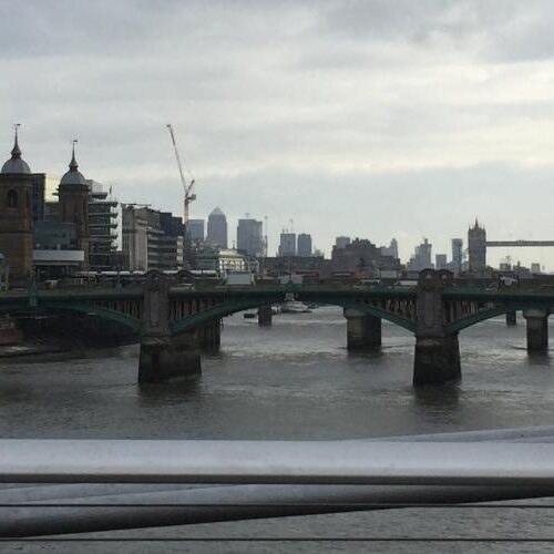 A city with a river and bridge crossings.