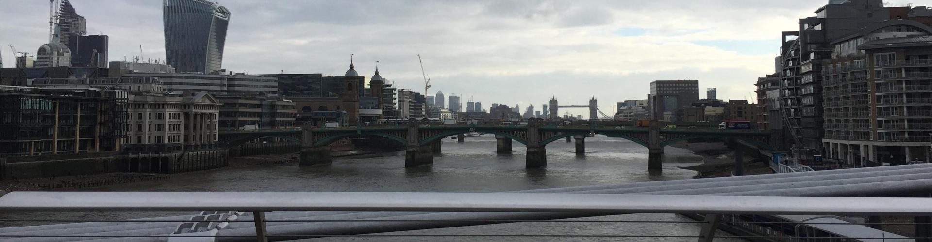 A city with a river and bridge crossings.