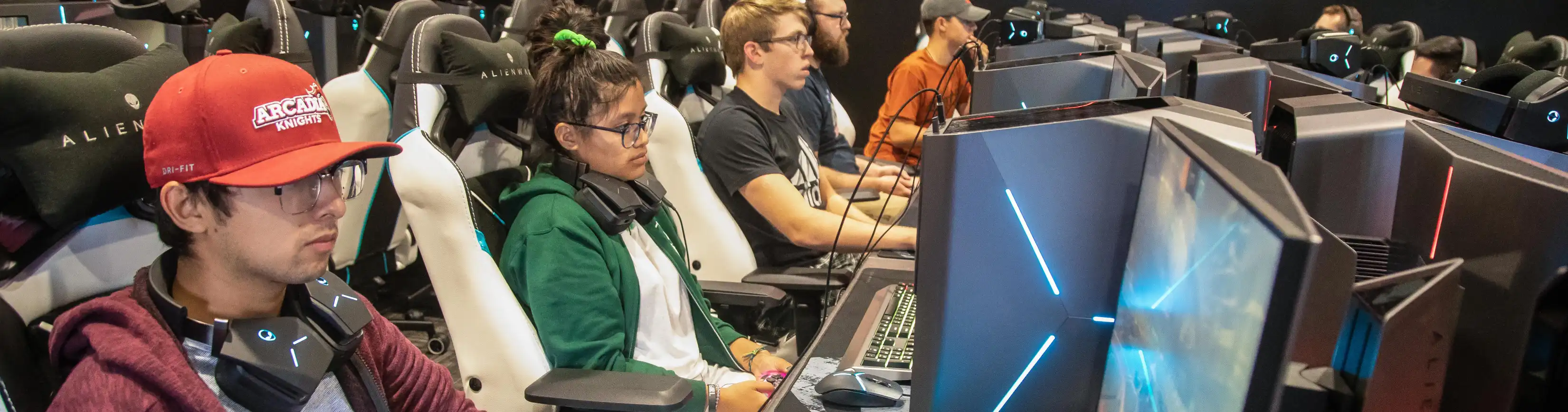 Members of the Esports team playing together