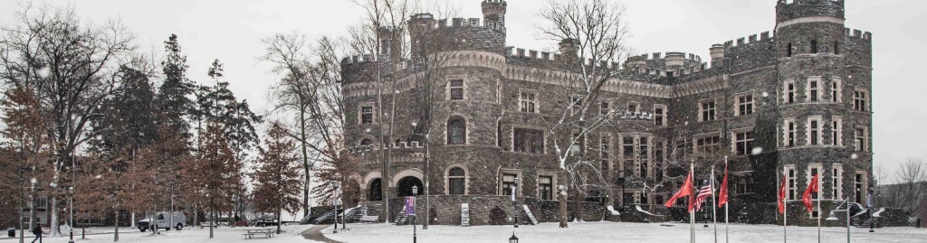 Grey Towers Castle in the snow