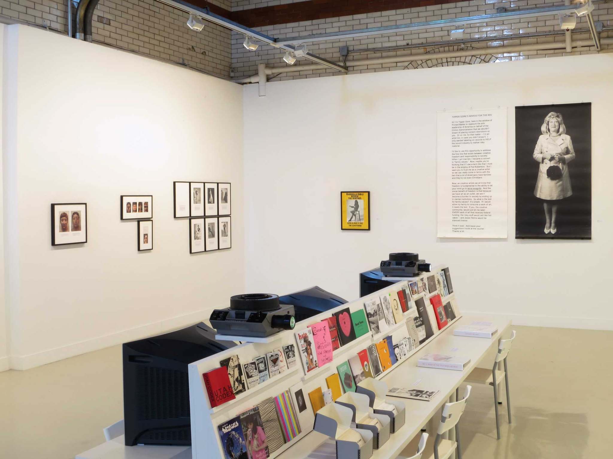 Installation view, Martha Wilson: Staging the Self, Arcadia University Art Gallery