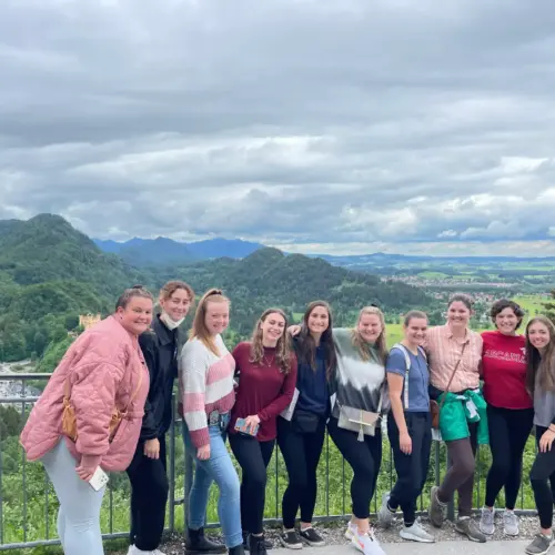 A group of students in Germany as part of the global field study course, Castles, Forests, and Fairy Tales: Mapping the German Landscape