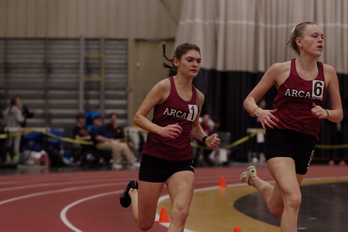 Micah Gordley partakes in an indoor track meet