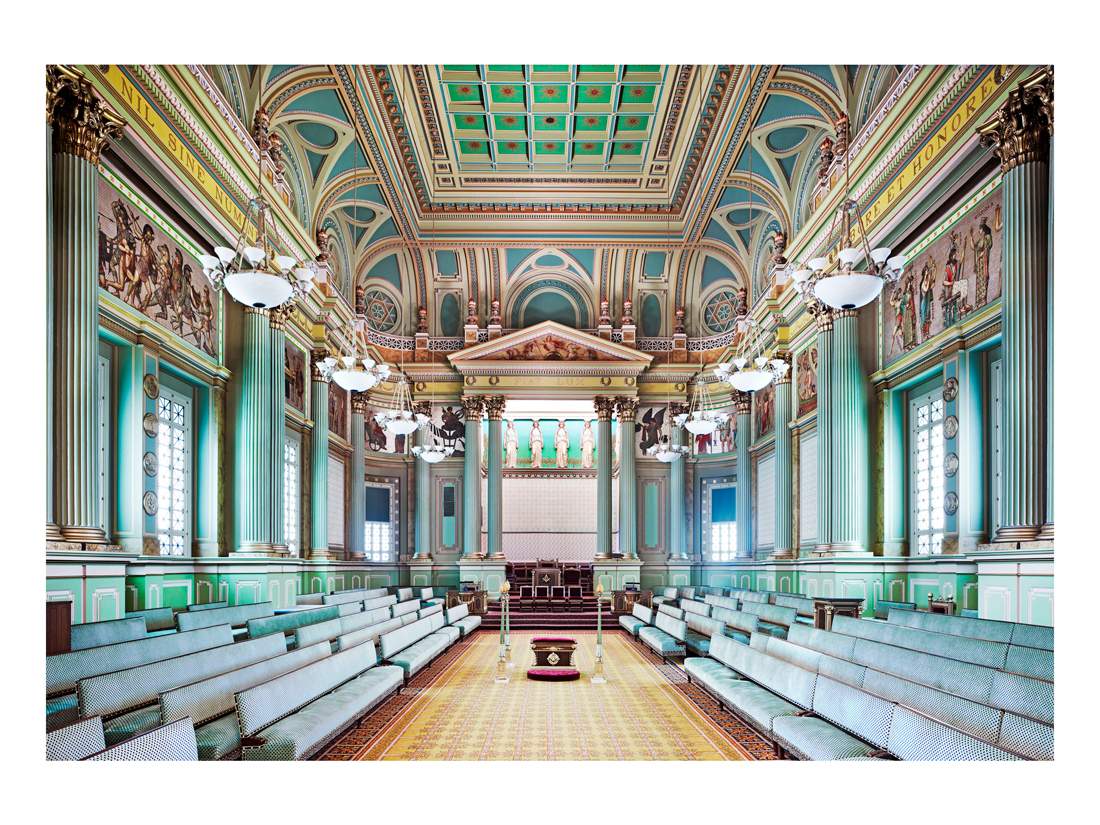 a photograph of the Masonic Temple Philadelphia I, 2007, C-print 72 7/8 x 97 1/4 inches (185 x 247 cm)