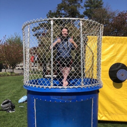 Brigid Whelihan '23 in a dunk tank