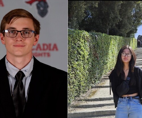 A photo of Zachary Horner (left) and Mia Montevirgen (Right).