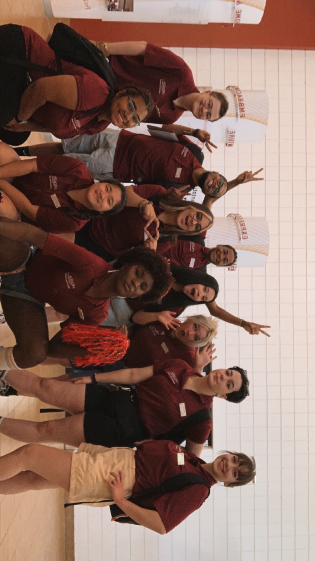 Orientation leaders posing for a group photo.