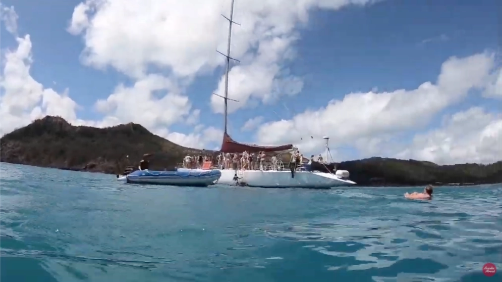 Screenshot of video of students on a boat while studying aboard at University of Wollongong in Australia.