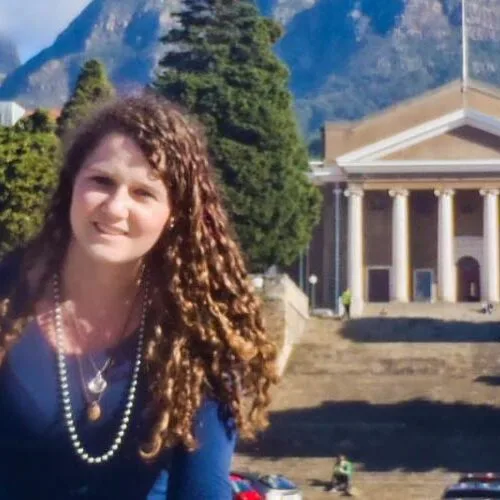 An Arcadia University of student smiling at the camera during study abroad.