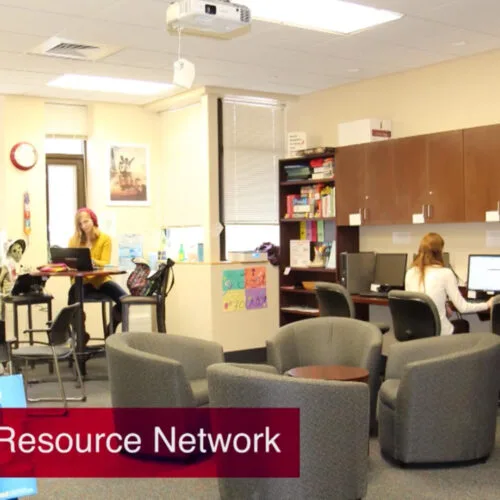 Students using computers at the Learning Resource Center.