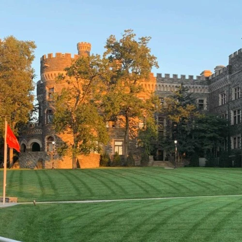 A view of the castle from the balcony of Commons