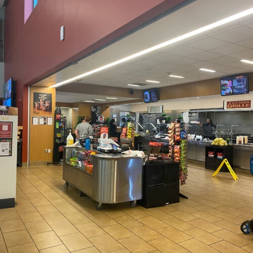 The front desk at the Chat in the University Commons.