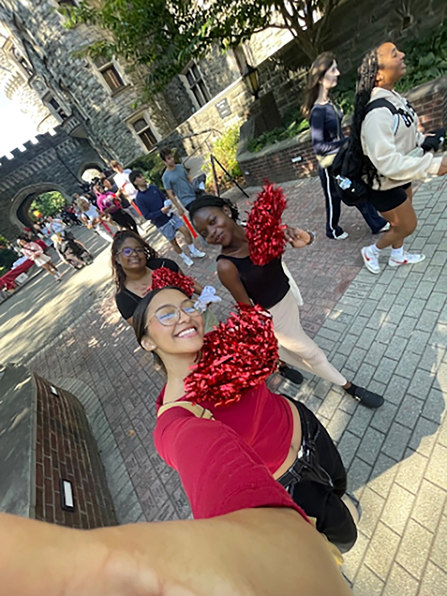 Makiyah and her friends on the walk of pride.