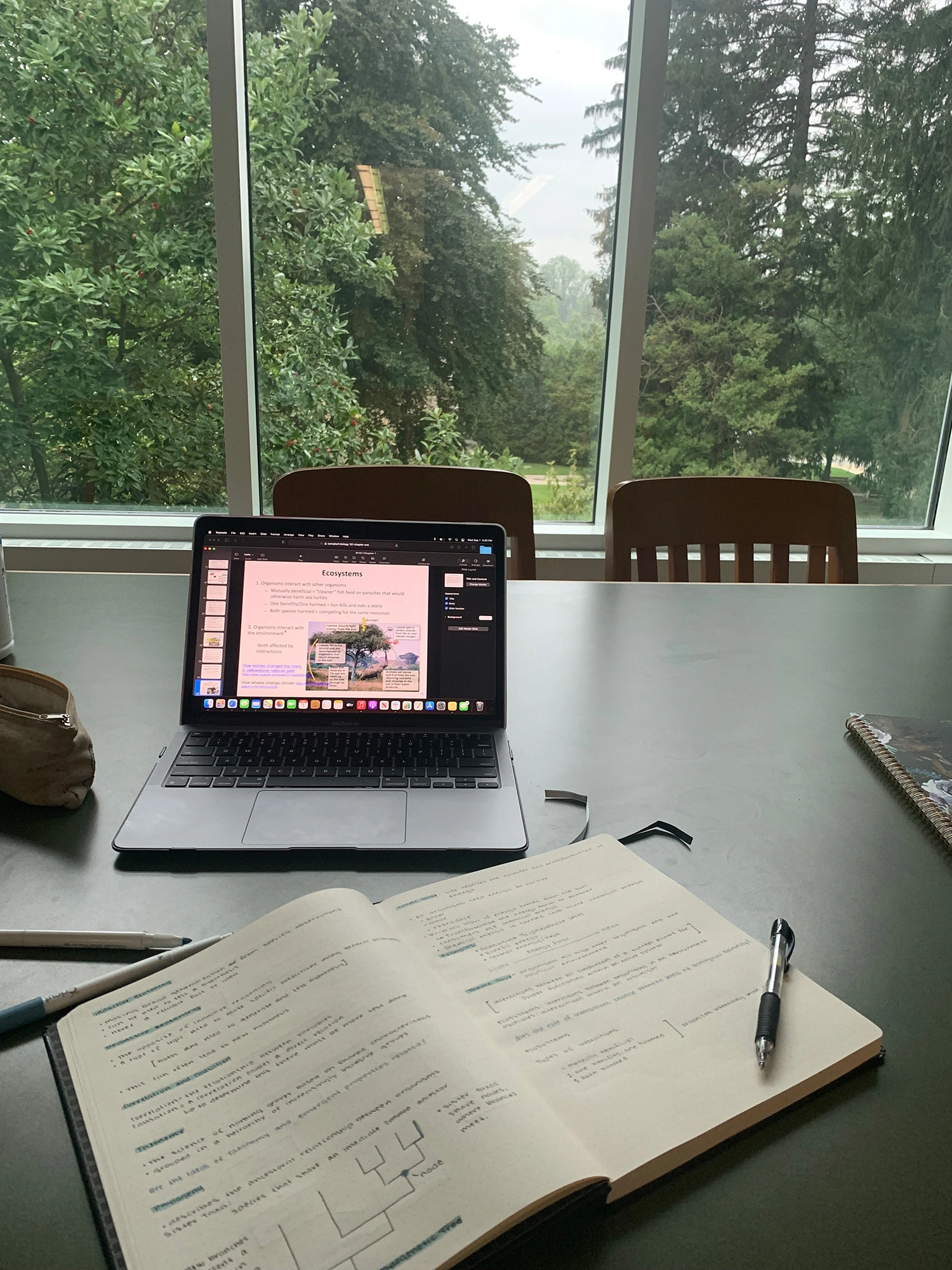 A study room in Landman Library.