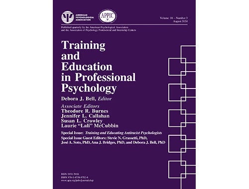 The cover of "Training and Education in Professional Psychology".