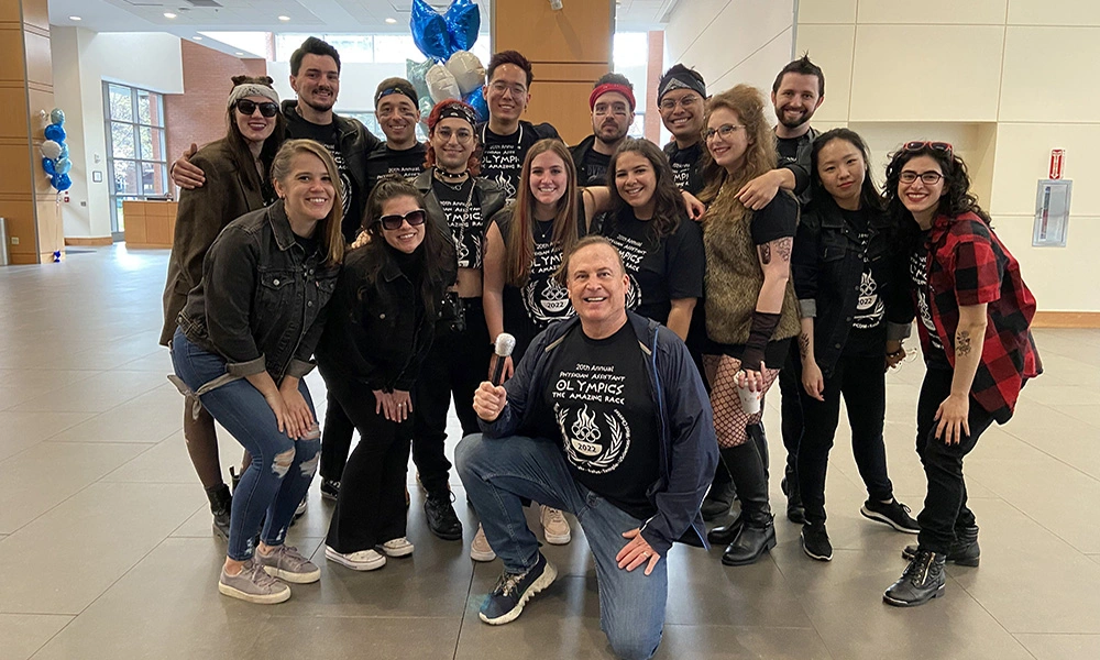 Arcadia's Physician Assistant Olympics team poses as a group on campus.